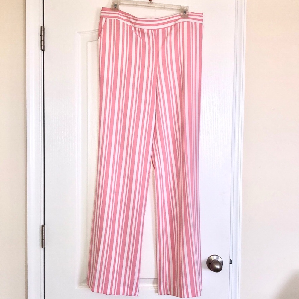 Striped Bubblegum Pink and White Pants